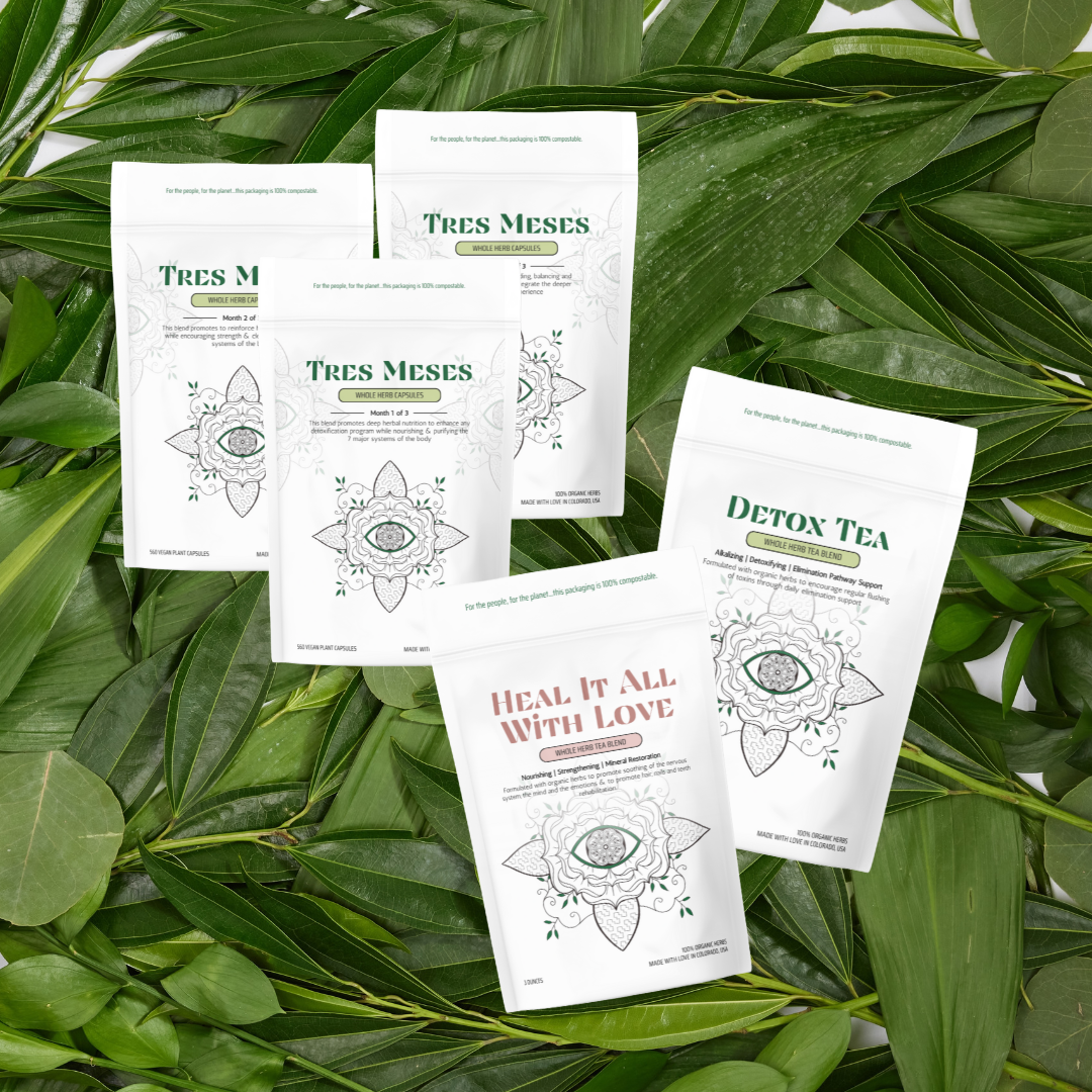 Earth Mother Medicinals Therapeutic Herbal Teas and Therapeutic Herbal Formulas, Detox Protocol, Full Body Detox, Tres Meses Detoxification Protocol, Signature Detox Protocol, full body cleanse, Detox Tea, heal it all with love tea, detox bundle, 3-month detox