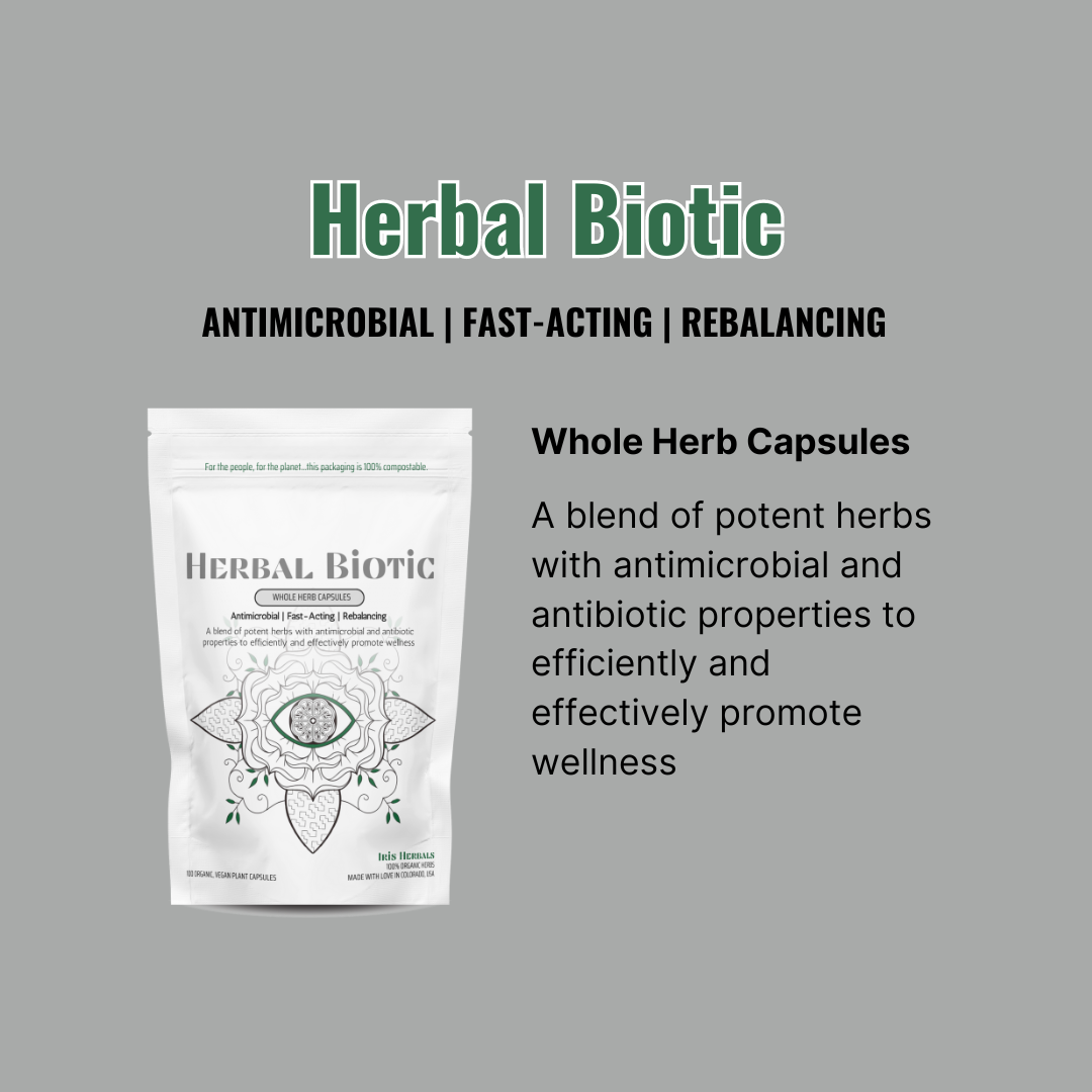 Earth Mother Medicinals Therapeutic Herbal Teas and Therapeutic Herbal Formulas, Herbal Biotic, Antimicrobial Herbal Formula, Natural Antibiotic, Herbal antibiotic, UTIs, infections, illness, fast-acting natural antibiotic