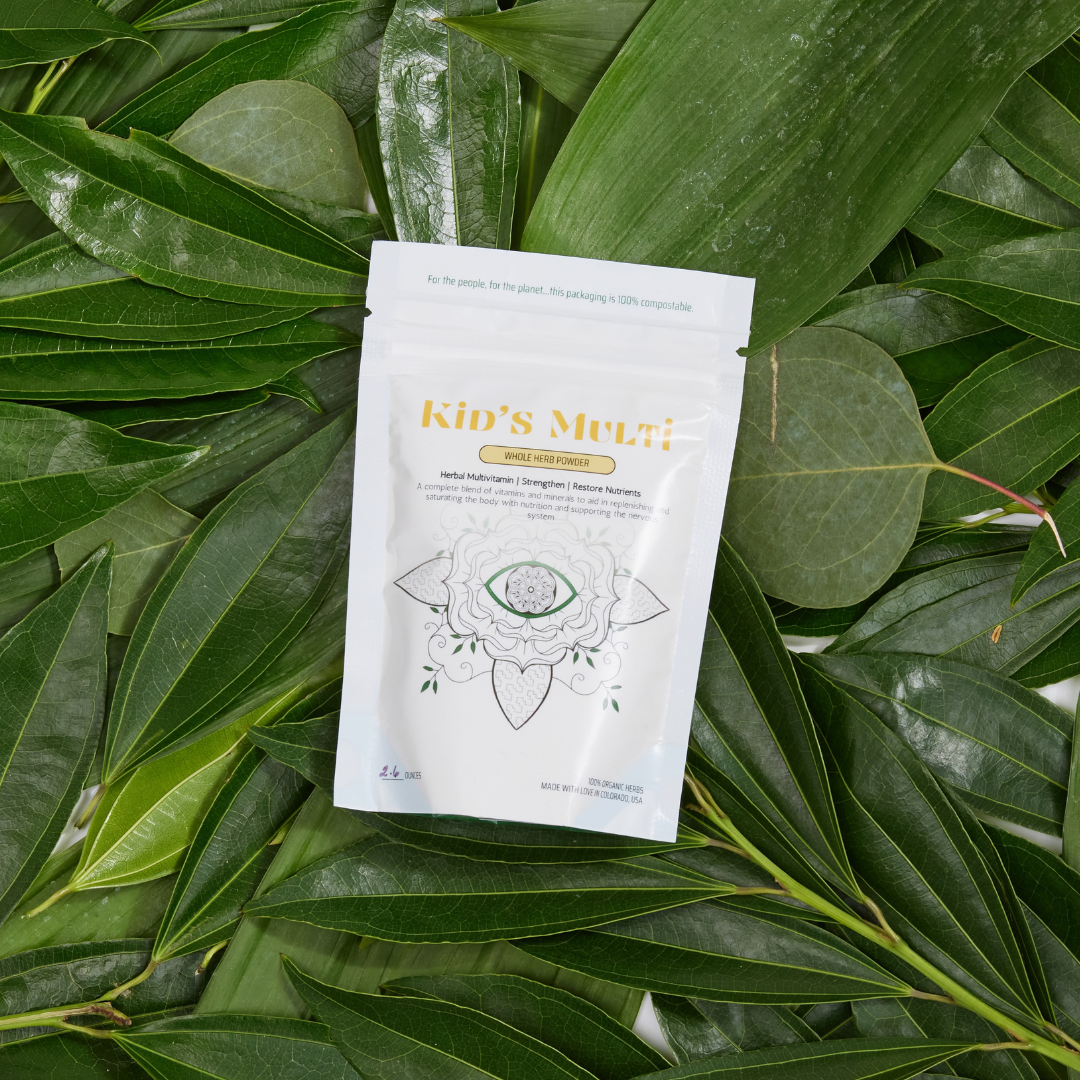 Earth Mother Medicinals Therapeutic Herbal Teas and Therapeutic Herbal Formulas, Kid's Multivitamin, Kid's safe herbs, Kid's herbal multivitamin, kid's vitamin and mineral