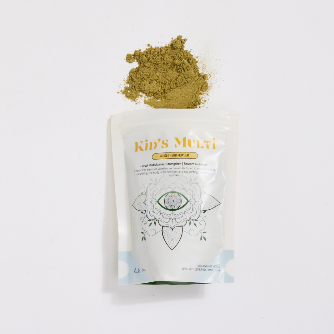 Earth Mother Medicinals Therapeutic Herbal Teas and Therapeutic Herbal Formulas, Kid's Multivitamin, Kid's safe herbs, Kid's herbal multivitamin, kid's vitamin and mineral, kid safe herbs