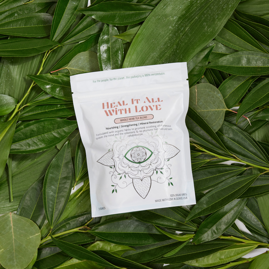 Earth Mother Medicinals Therapeutic Herbal Teas and Therapeutic Herbal Formulas, Organic Herbal Tea, Heal It All With Love Tea, Loose Leaf Tea, Medium Size