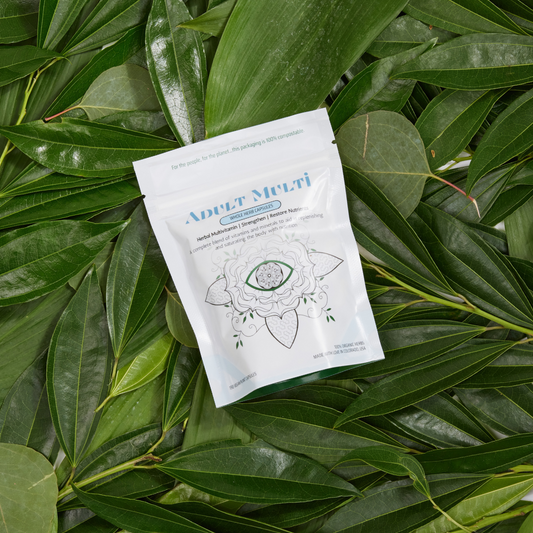 Earth Mother Medicinals Therapeutic Herbal Teas and Therapeutic Herbal Formulas Adult Herbal Multivitamin, Adult Multivitamin, Herbal Multivitamin, Therapeutic Herbal Capsules, Multivitamin capsules, organic herbal formula, organic herbal multivitamin, organic multivitamin, restore nutrients with herbal multivitamin