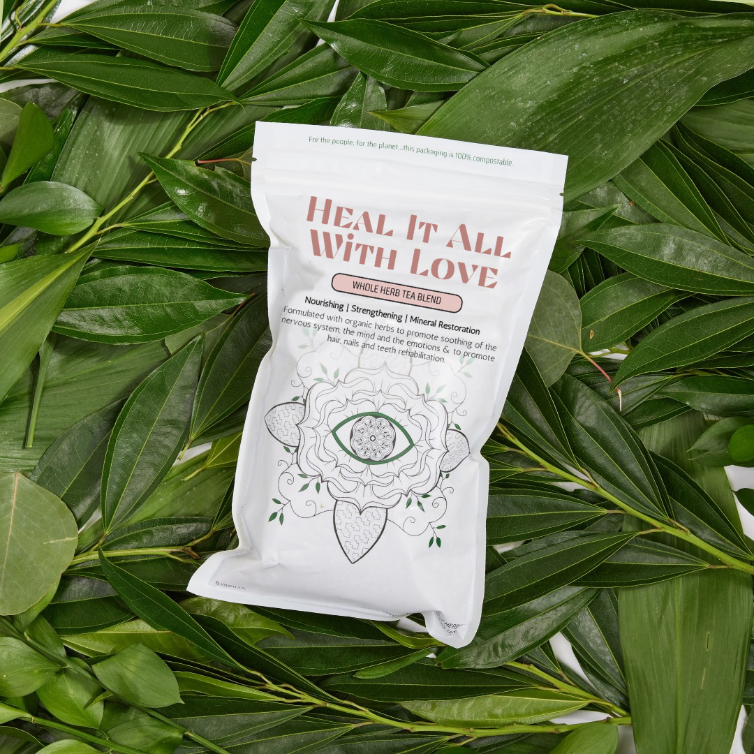 Earth Mother Medicinals Therapeutic Herbal Teas and Therapeutic Herbal Formulas, Organic Herbal Tea, Heal It All With Love Tea, Large Size