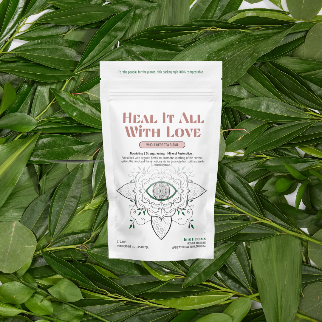 Earth Mother Medicinals Therapeutic Herbal Teas and Therapeutic Herbal Formulas, Organic Herbal Tea, Heal It All With Love Tea, Small Size